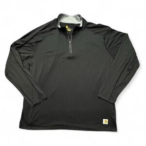Carhartt Force 1/4 Zip Shirt Men’s 2XL Black Long Sleeve Relaxed Fit O17